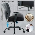 thumbnail image 4 of Mesh Desk Chairs Big and Tall Office Chair Ergonomic Computer Chair Heavy Duty 400 lbs Task Chair with Wheels and Adjustable Arms, Black, 4 of 8