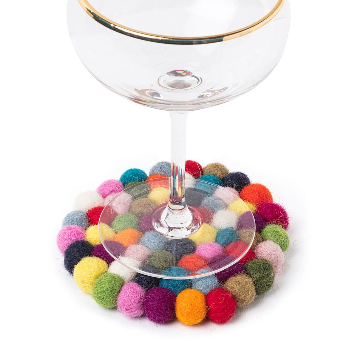 Set of 6 Felt Ball Coaster