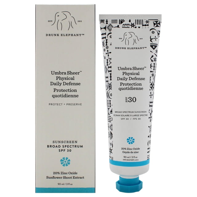 Umbra Sheer Physical Daily Defense SPF 30 by Drunk Elephant for Women - 3 oz Sunscreen