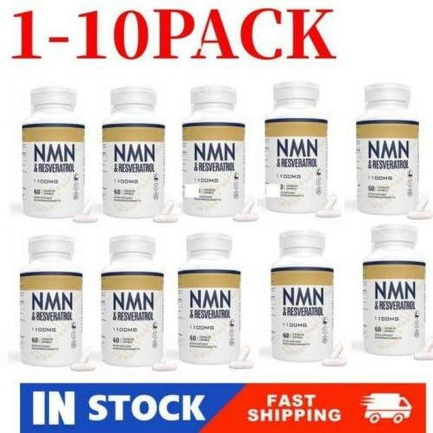 NM+ Trans@Resveratrol 1100 mg Potente suplemento antienvejecimiento 3 en 1 - Paquete de 10 NUEVO Mejor