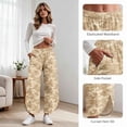 thumbnail image 6 of Women's Camo Wide Leg Pants High Waisted Elastic Waist Lounge Pants with Pockets Tulip Hem Casual Cropped Ankle Lenght for Daily Outdoor Wear Soft Comfy, 6 of 10