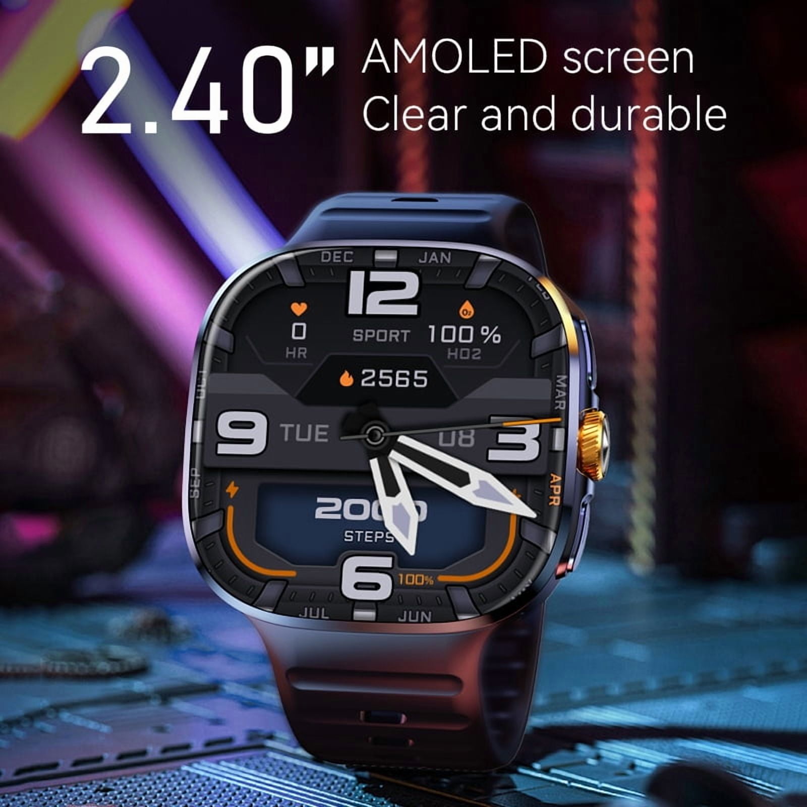 Smart Watch 4G LTE Android 10, 2.4" AMOLED HD Display, Quad-Core Processor, 8GB+128GB Storage, Long Battery Life, Business & Fitness Wearable Device