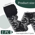 thumbnail image 5 of 7.5Yards Flat Milk Fiber Lace Trim Flower Lace Ribbon Clothing Accessories Black 3-1/2 inch, 5 of 7