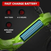Windhorse W1-GRN City VoltRide Foldable Electric Bike for Adult 16 Fat Tires Beach Cruiser with Smart App (Green)