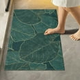 thumbnail image 2 of Dreamtimes Leaves Bath Mat Set Soft High Absorbent Non Slip Rectangular Bath Rug+U-Shaped Toilet Mat, Non-Slip Bath Carpet Bath Mats for Bathroom 17.3"x13.4"+23.6"x15.7", 2 of 5