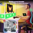 thumbnail image 6 of L Shaped Gaming Desk with LED Lights & Outlets,55" Computer Desk with Shelves & Storage Hutch,Reversible Corner Gaming Table with Printer Space & Monitor Stand for Game Room,Home Office,White, 6 of 17