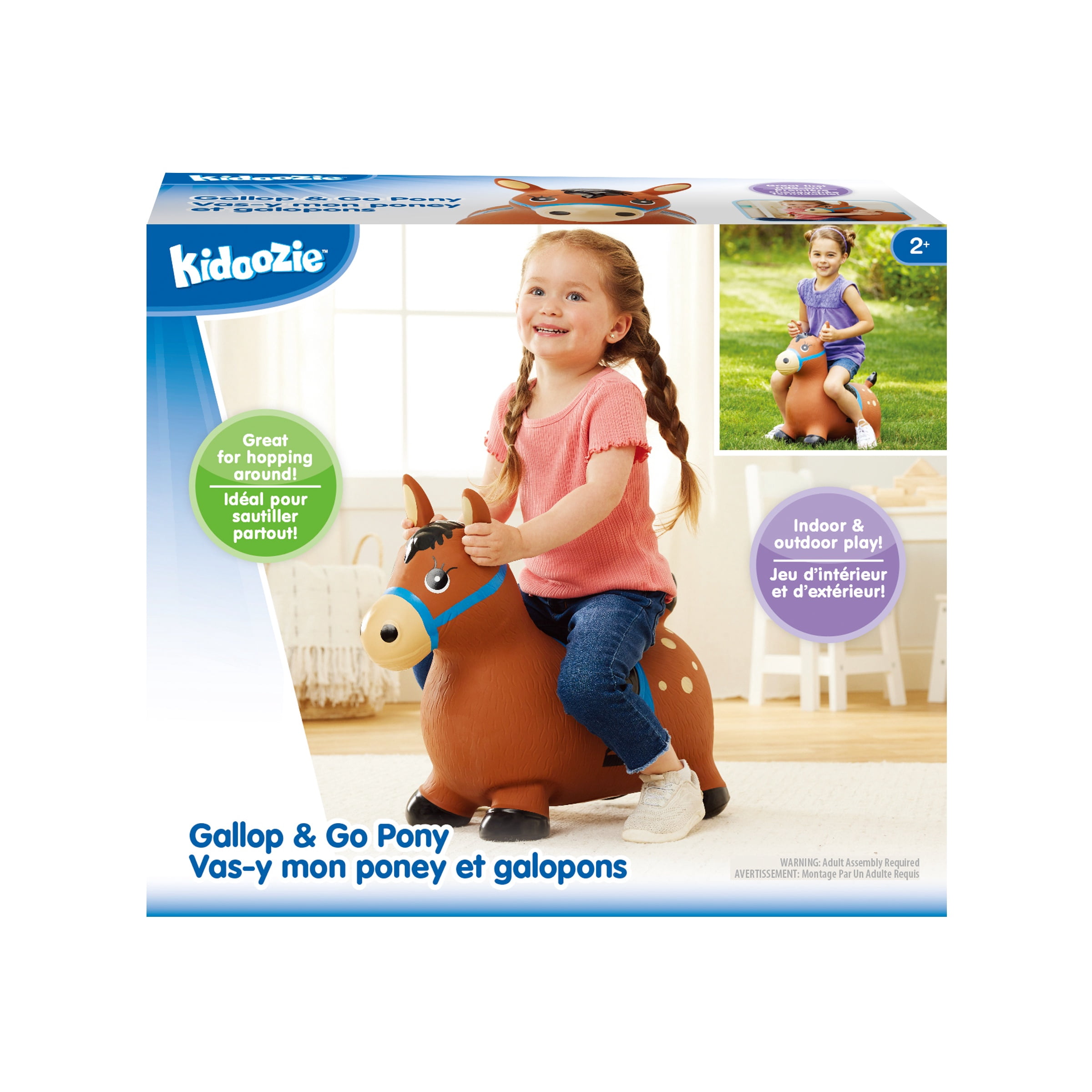 Kidoozie Gallop & Go Pony – Inflatable Ride-On Bouncer with Hand Pump – Ages 2 Years+