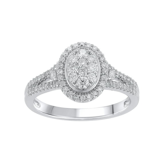 1/2 Cttw Brilliance Fine Jewelry Lab Grown Diamond Composite Women Engagement Ring Sterling Silver