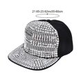 thumbnail image 2 of Slccxzc Fashion Diamond Studded Baseball Caps Flat Brim Outdoor Hats Bling Hip Hop Snapback Cap for Women Men, 2 of 7