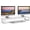 White, variant on Dual Monitor Stand Riser, 39Inch Large Monitor Stands for 2 Monitors, Computer Monitor Stand, Wooden Desktop Oraganizer Shelf for Office Desk Computer,Laptop,TV
