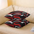 thumbnail image 4 of Red Grey Black Reversible Throw Pillow Covers for Kids Boys Girls Stripes Pillow Covers Home Decor 20 x 20-Inch Geometric Square Cushion Covers Set of 4 Decor Modern Striped Art Abstract, 4 of 6