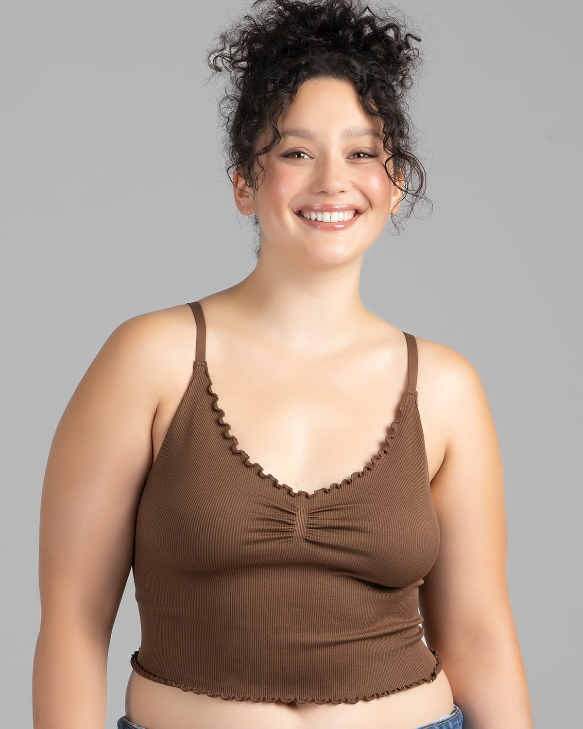 No Boundaries Women's Ruffle Cami, Size XS-3XL