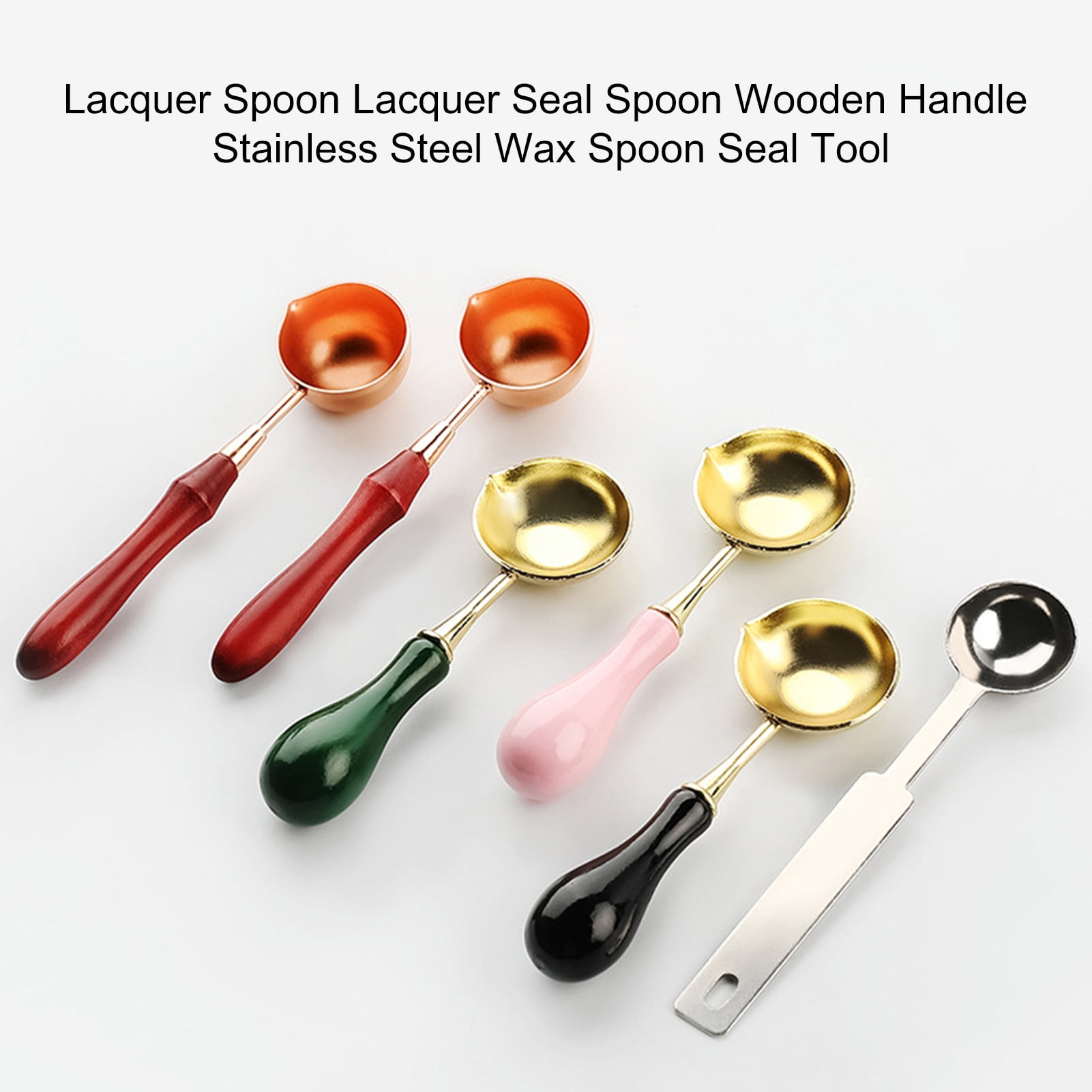 Stamp Sealing Wax Spoon Wood Handle Wax Heating Accessories Tool Spoons 