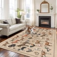 thumbnail image 2 of 5x8 Area Rugs for Living Room, Farmhouse Non Slip Area Rugs for Kitchen Bedroom Entryway, Vintage Country Farm Animals Brown Washable Carpet Runner Rug Floor Mats for Bedroom Home Decor, 2 of 8
