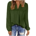 thumbnail image 4 of BLVB Boho Tops for Women V Neck Chiffon Blouses Flowy Dressy Casual Lace Womens Long Sleeve Shirts Trendy Clothes, 4 of 7