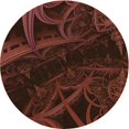 thumbnail image 1 of Ahgly Company Machine Washable Indoor Round Transitional Night Red Area Rugs, 4' Round, 1 of 7