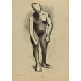 thumbnail image 2 of Karl Wiener 14x18 Gold Ornate Wood Frame and Double Matted Museum Art Print Titled - Male Act V, 2 of 4