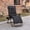 Black + Steel#097, variant on Natural Wooden Garden Bench, Semicircular Round Outdoor Tree Bench, Wrap Around Park Bench for Yard Patio Deck Lawn, Space Saving Bench for Small Outdoor Areas