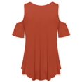 thumbnail image 2 of FashionOutfit Women's Cold Shoulder Solid Top, 2 of 3