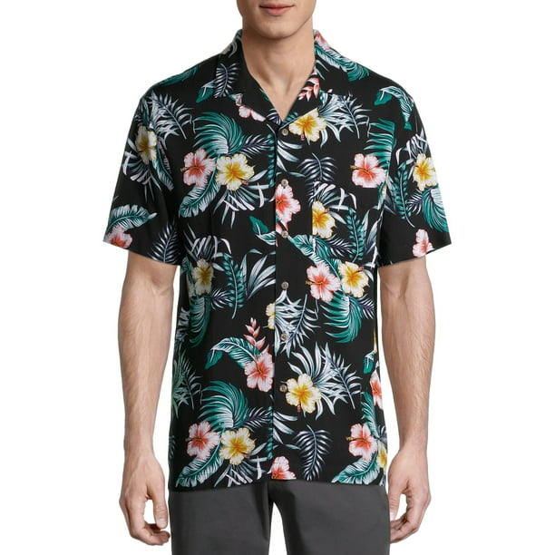 George Men's Short Sleeve Printed Rayon Shirt