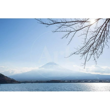 Mountain Fuji Fujisan from Kawaguchigo Lake at Yamanashi Japan Print Wall Art By