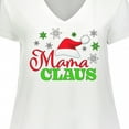 thumbnail image 4 of Inktastic Mama Claus with Christmas Santa Hat and Snowflakes Women's Plus Size V-Neck T-Shirt, 4 of 5