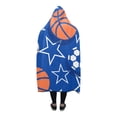 thumbnail image 3 of ASHLEIGH Hooded Throw Wrap Sports Balls Basketball Soccer Baseball Wearable Blanket 56x80 Inch Comfortable Softness, 3 of 3