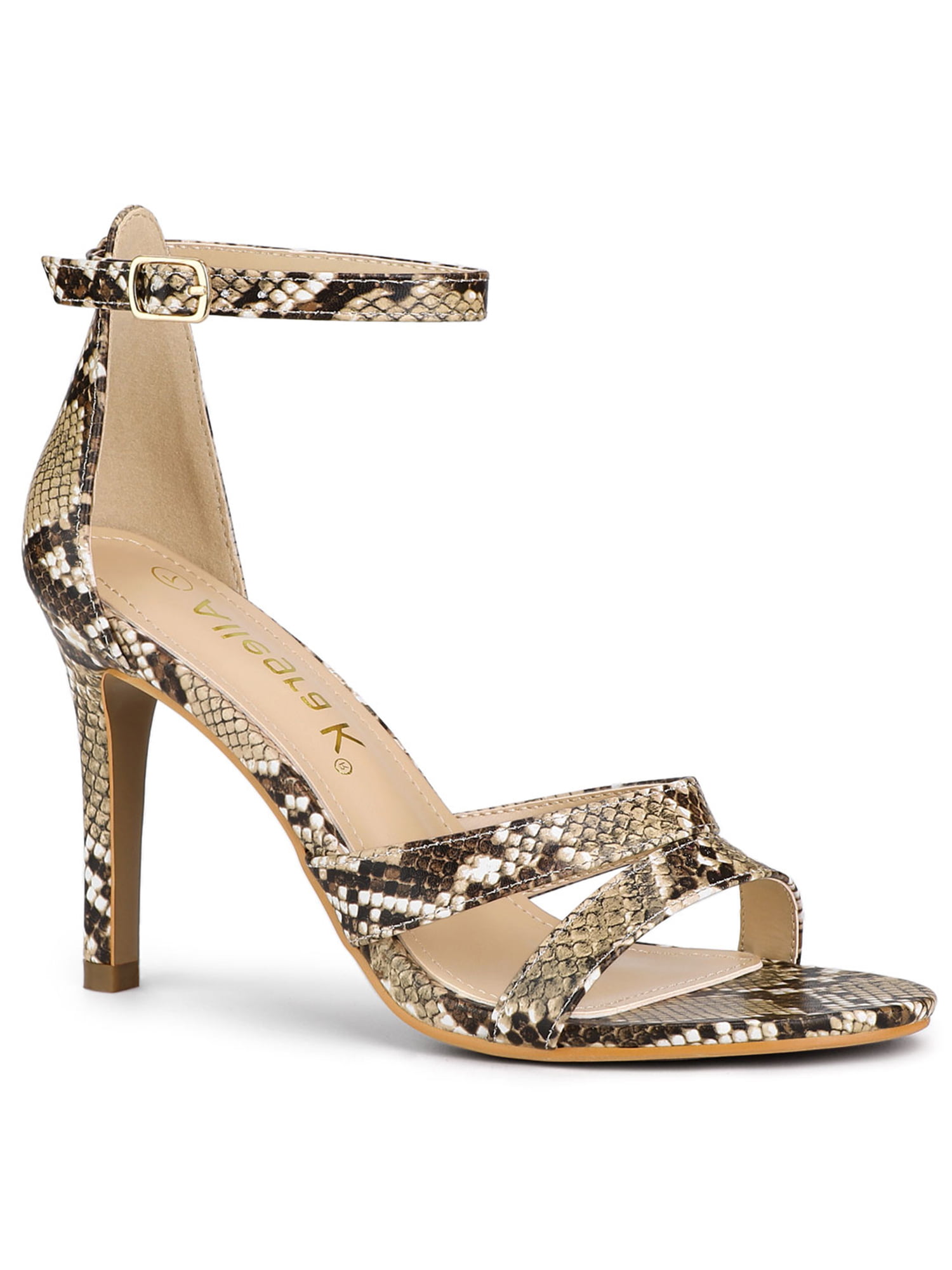 Details about   Women's Snake Pattern Strappy High Heels Sandals Stilettos Open Toe Casual Shoes