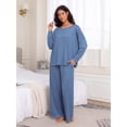 thumbnail image 6 of MINTREUS Women's Pajama Set Long Sleeve Sleepwear Set Soft Two Piece Matching Set with Pockets, 6 of 6