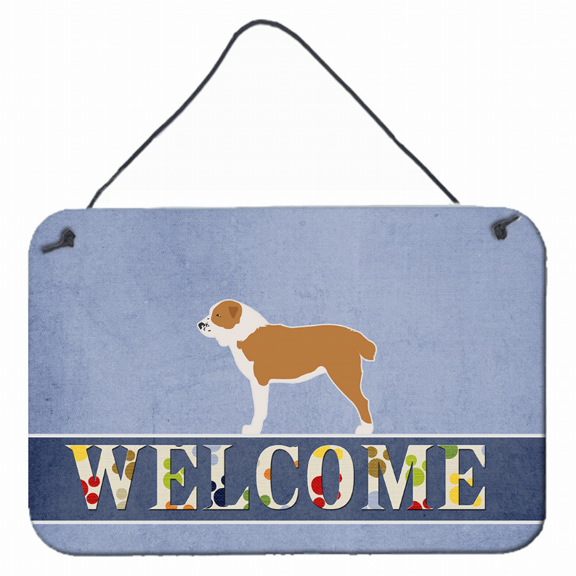 Carolines Treasures BB5532DS812 Central Asian Shepherd Dog Welcome Wall or Door Hanging Prints