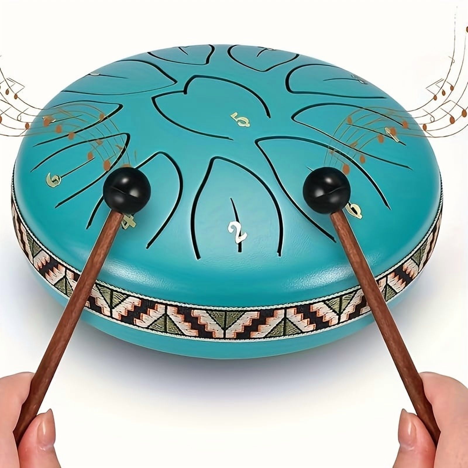 Steel Tongue Drum 6 Inch 8 Tone with Mallets, Hand Pan Drum for Meditation, Purple