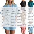 thumbnail image 4 of Bovxnpu Women's 2 Piece Outfits V Neck Short Sleeve Loose Summer Top Shorts Set, 4 of 7