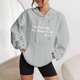 thumbnail image 2 of Gibobby Sudaderas de mujer, Sudaderas para mujer, sudadera corta de forro polar de otoño(Gris,CH), 2 of 4