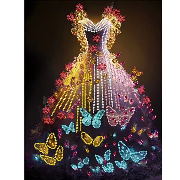 Diamond Painting 5D DIY Kit de taladro en forma especial parcial Vestido de novia (YXC614) FLhrweasw Nuevo
