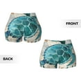 thumbnail image 5 of Naloa Watercolor Sea Turtle Biker Shorts for Women Seamless Scrunch Short Women’s Yoga Shorts for Gym Running Sport Shorts - Small, 5 of 9