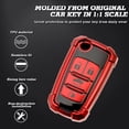 thumbnail image 3 of Xotic Tech Red Full Protect Remote Smart Key Fob Cover Case Compatible with Chevrolet Camaro, Cruze, Equinox or Buick Allure, Encore, Lacrosse or GMC Terrain etc. (4-Buttons Key), 3 of 9