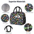 thumbnail image 4 of Womens Black Cartoon Dinosaurs Speech Bubbles Pattern Lunch Box for Work,Insulated Lunch Bag for Women,Loncheras Para Mujer,Leakproof Adult Lunch Bag for Work,Beach,Travel,Picnic,Camping, 4 of 7