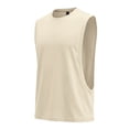 thumbnail image 6 of Activewear Tank Tops Men Sleeveless Crew Neck Athletic Tank Tops Summer Quick Dry Gym Fitness Basketball Training Sports Tshirts Beige 3XL, 6 of 9