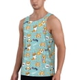 thumbnail image 2 of Gukieu Cute Dogs Corgi Print Men's Quick Dry Fitness Vest, Round Neck Sleeveless Fitness Bodybuilding Top-Large, 2 of 7