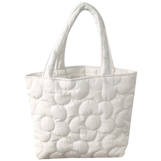 Bolso Coreano Mujer Algodón Acolchado Sweet Shopper Art Tote Bag (Beige)