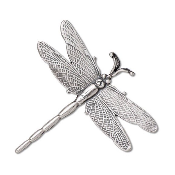 Sterling Silver 16" .8mm Box Chain Detailed Wings Dragonfly Pendant Necklace