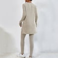 thumbnail image 3 of Ensemble Deux Pièces pour Femmes 2025 Manches Longues Col Rond Ourlet Fendu Tee-Shirt Pantalon Taille Haute Survêtement, 3 of 6