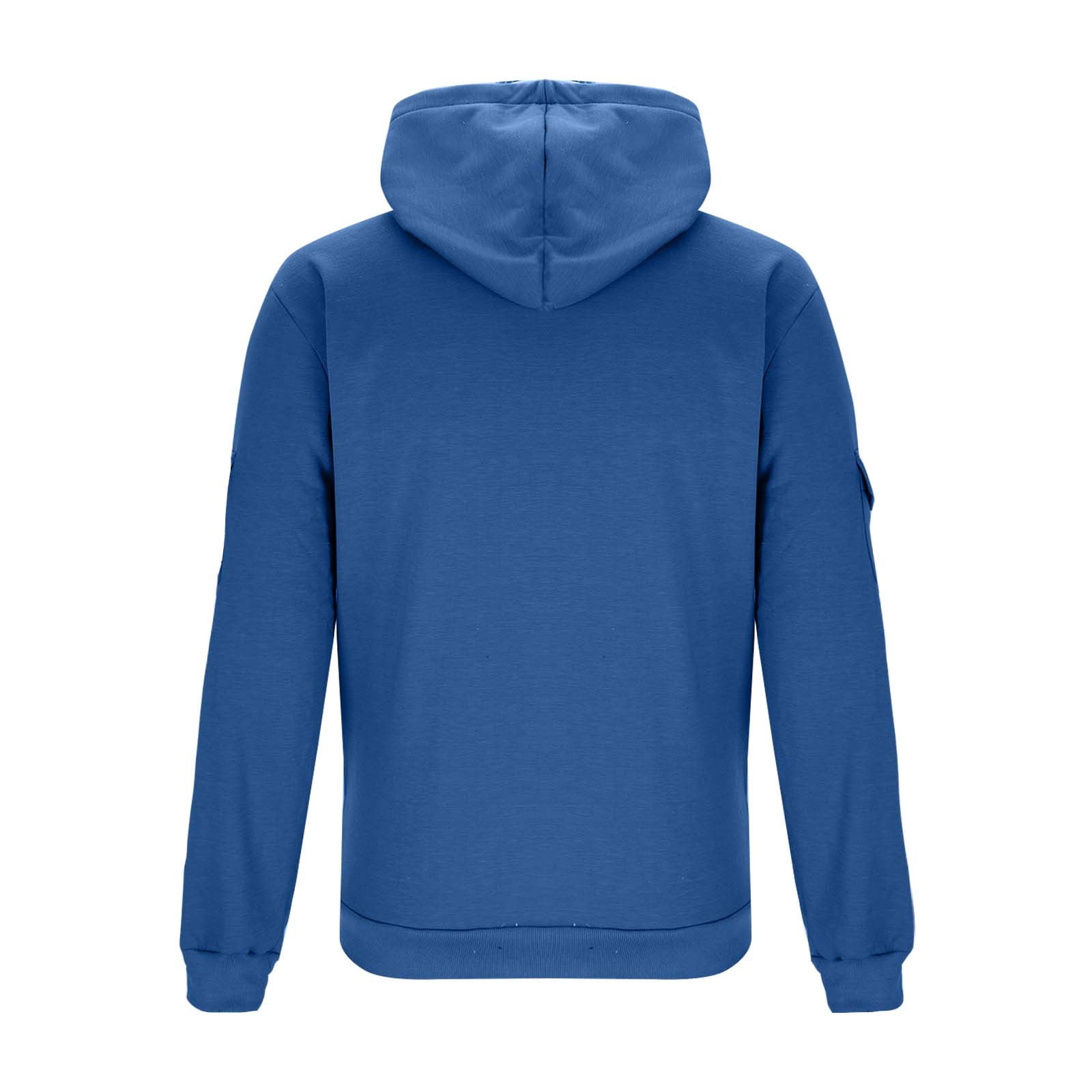 BiZtdJrK Mens Sherpa Lined Hoodie Jackets Winter Thermal Full Zip Hooded Sweatshirt with Pockets, Blue, XXL