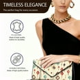 thumbnail image 4 of Xixirimido Women’s Clutch Bag Clutch Purses for Formal Wedding Party Cocktail Prom Evening Handbag Leather Envelope Bags Crossbody Bag, Ethnic Geometric Beige, 4 of 7