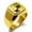 Gold, variant on Stainless Steel Letter F Initial 3D Monogram Engraved Engraved Square Flat Top Biker Style Polished Signet Ring