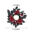 thumbnail image 3 of Elegant Black Floral Candle Ring - Gothic Inspired Tabletop Display for Dinners and Gatherings - Reusable Centerpiece Base with Faux Details, 3 of 9