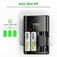 thumbnail image 5 of EBL Rechargeable 2800mAh AA Batteries (8 Pack) with Charger, Built-in Foldable Wall Plug, Automatic Power-Off Battery Charger for AA AAA (NiMH) 9V Batteries, 5 of 8