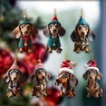 thumbnail image 2 of Colgantes Navideños 2/7 PCS Perro Salchicha Acrílico No 3D Con Sombrero, 2 of 8