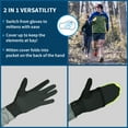 thumbnail image 6 of TrailHeads Men's Touchscreen Gloves with Reflective Waterproof Mitten Shell - Convertible Running gloves - hi-vis (small/medium), 6 of 6
