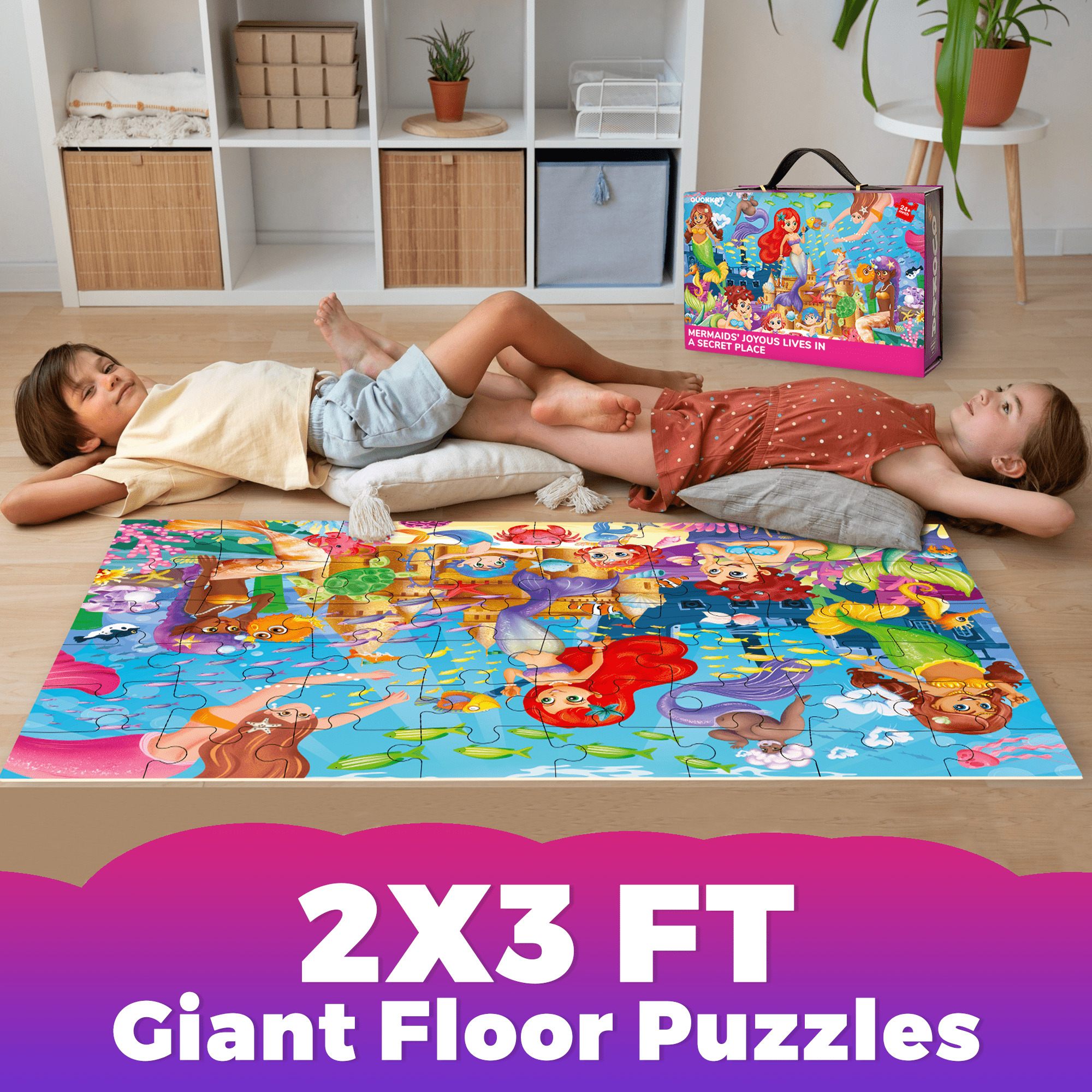 QUOKKA Giant Puzzles for Kids 3 6 - 48 Pieces Puzzle Toys - Mermaid Gifts for Girls 4-6
